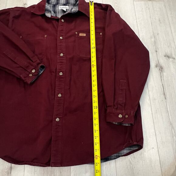 Carhartt Fleece Lined Button Down Jacket Maroon Men’s Size XLarge - Picture 6 of 7
